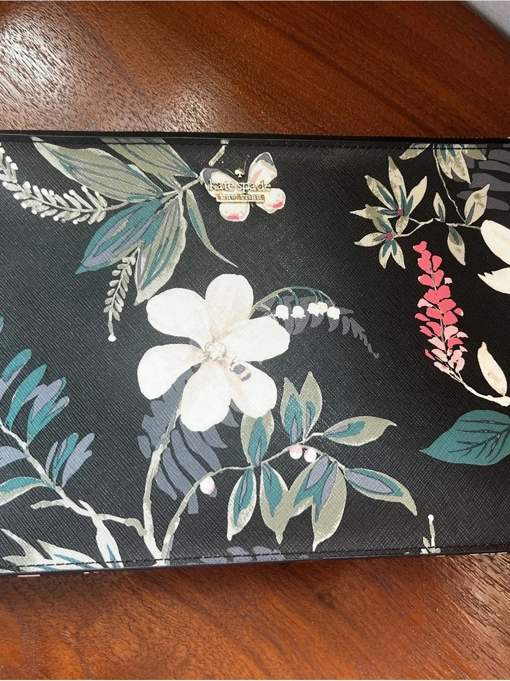 Kate Spade Black Floral Pouch